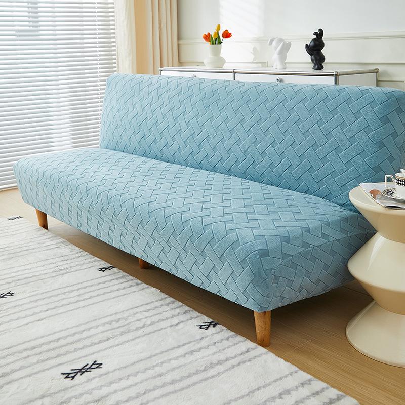 

Однотонный 3D жаккардовый складной чехол для дивана-кровати-кресла-мешка, Нескользящий, Пятноустойчивый, Без подлокотников Large: 195-210 cm