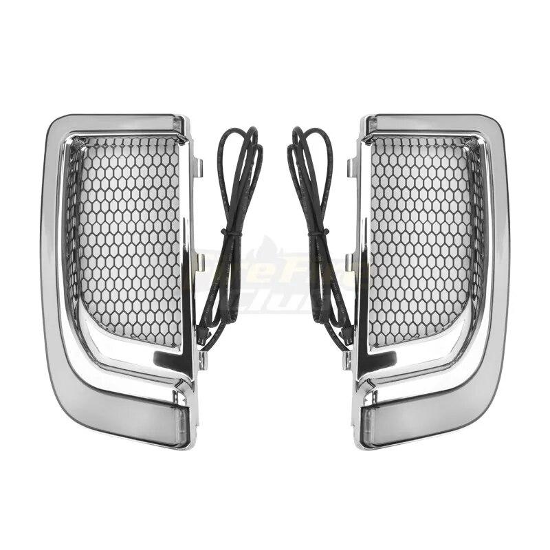 Motorcycle LED Running Light Turn Signal Fairing Lower Grills For Harley Touring Street Electra Glide CVO Limited 2014-2022