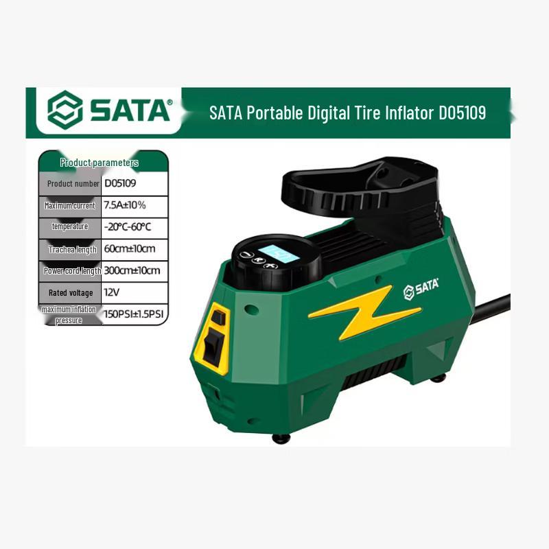 SATA Portable 12V Car Tire Inflator CN plug (adapter included)