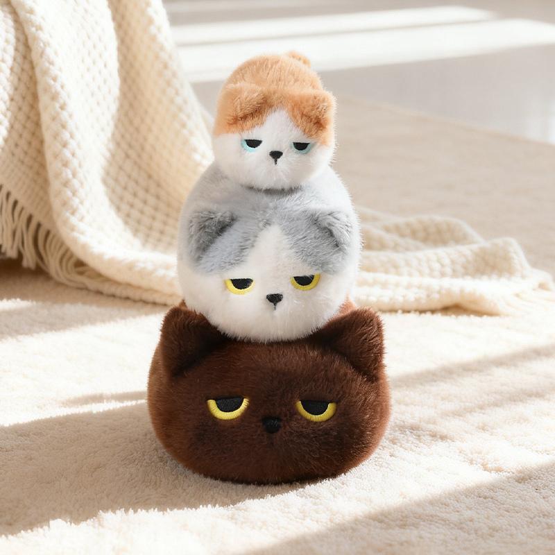 Highly Adorable Resting Kitten Snuggly Dolls Cozy Fuzzy Chubby Pet Cat Figure Desktop Friend Living Room Adornment Natal Day Favor