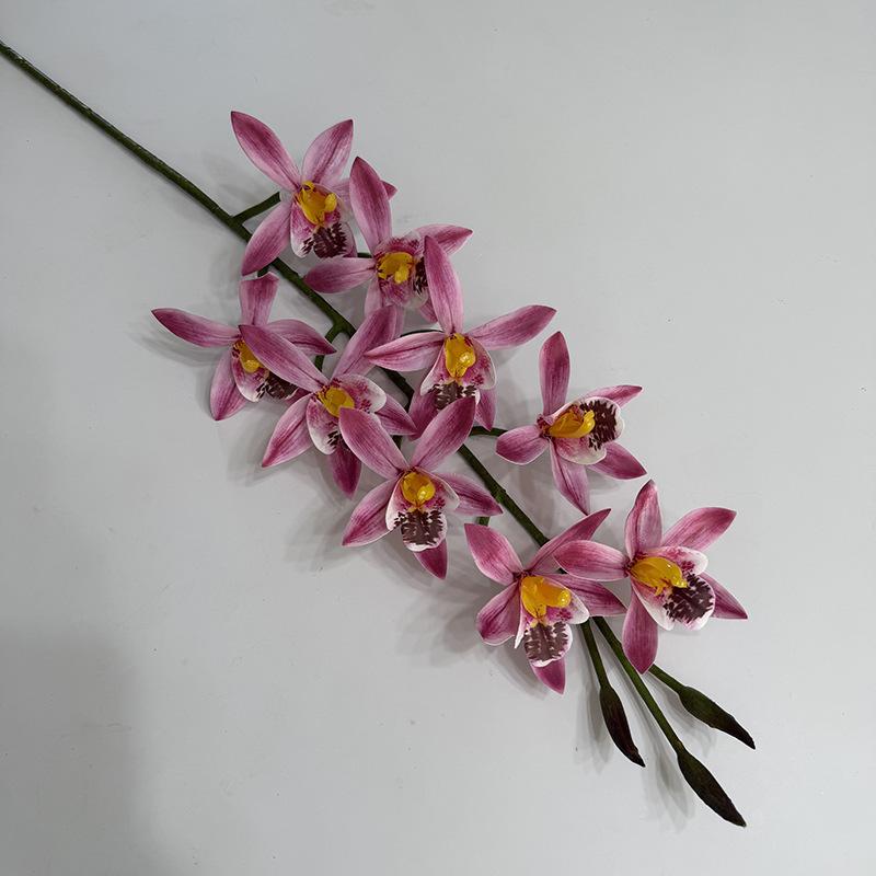 3pcs Cymbidium Orchid Flower Artificial Real Touch Phalaenopsis Flower for Wedding Home Decoration