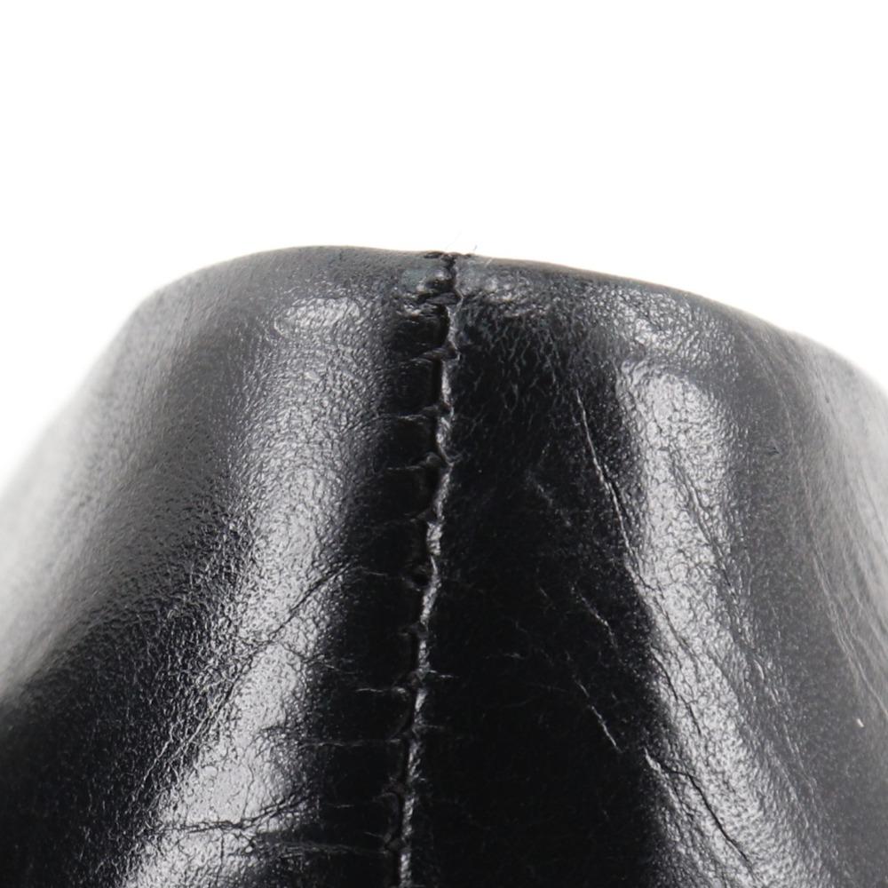LOUIS VUITTON Monogram flower pumps Round toe black leather flour Women Used