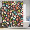 Tu Christmas Shower Curtain Festive Holiday Decor Santa Claus Reindeer Snowman Pattern Waterproof Bathroom Fabric Backdrop Festi