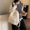 Schoolbag Lightweight Japanese School Bag Female Solid Color Anti-splashing Multi-pocket Computer Commuting Backpack College Students Class Travel