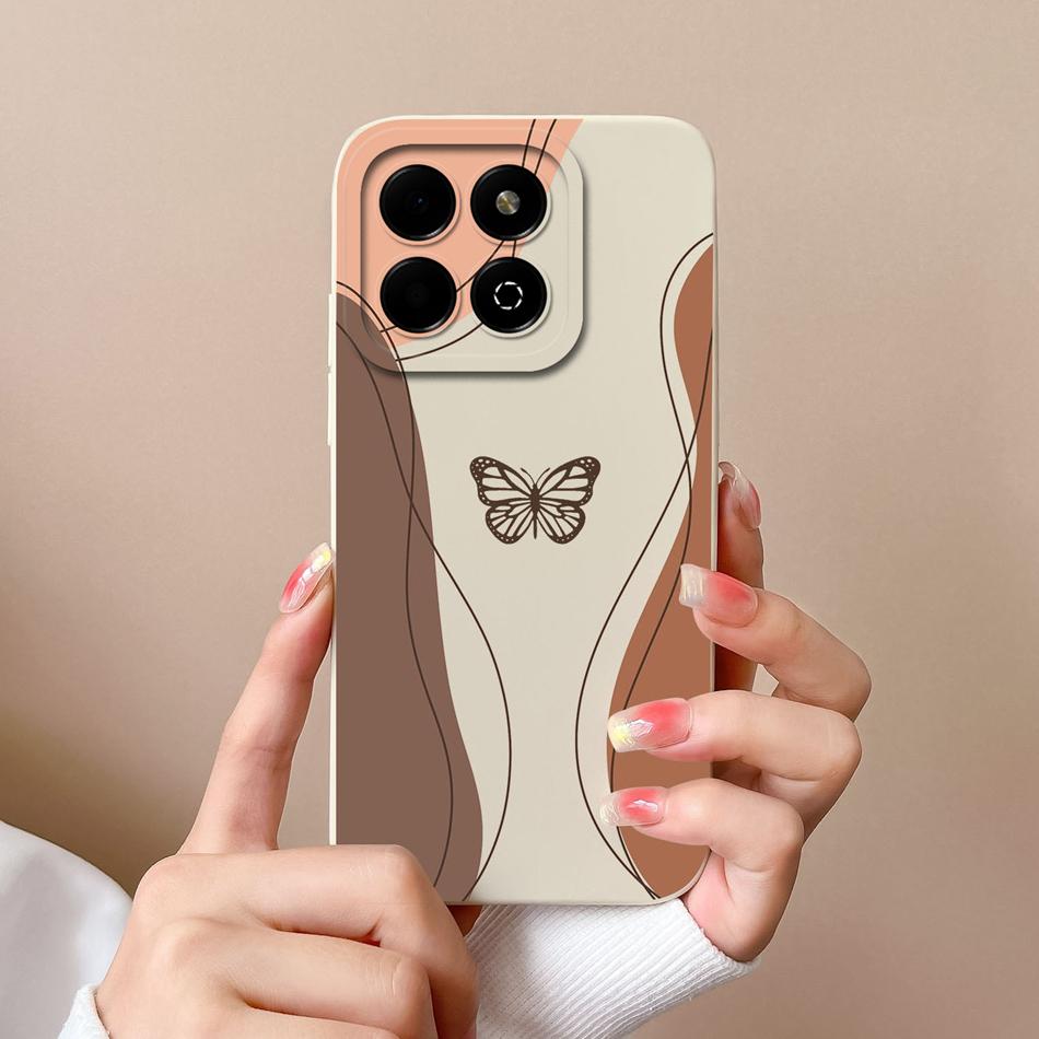 Fashion Cover For Honor X6B Case Soft Liquid Silicone Camera Protection Anti Drop Candy Phone Back Cover Model JDY-LX1 LX2 Funda