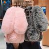 JAVY Plush Rabbit Cute Warm Phone Case Fur Cover For Iphone 17 Pro Max 16 16e 15 14 13 12 11 X XR XS 13 Mini Furry Fluffy Cover