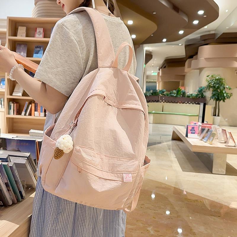 New High-value Schoolbag, Female Sweet Dopamine Candy-colored Backpack, Lightweight and Large-capacity Backpack for Junior and High School