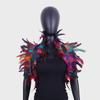 Halloween Feather Shawl Wristlet Set Feather Shawl Punk Feather Party Holiday Dress Up Cosplay Costumes Poncho for Women and Men