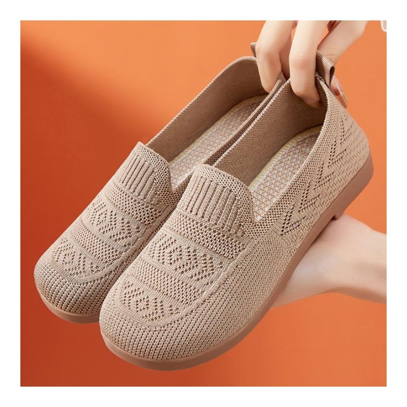 Frühling Sommer Damen Schuhe Mesh Atmungsaktiv Falts Mama Bequem Weiche Sohle Leicht Lässig Slipper Schuhe Damen Loafer