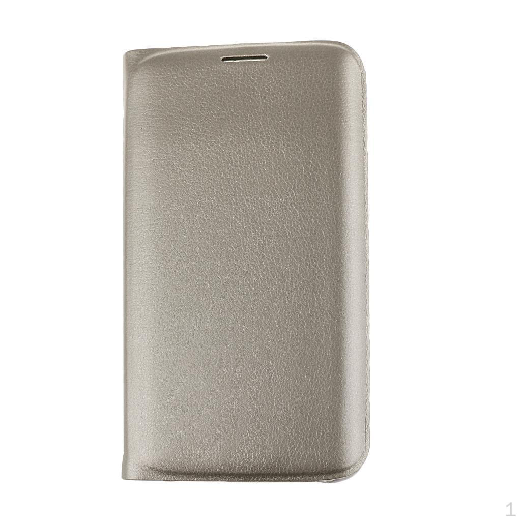 

Portable PU Leather Flip Case Cover Protector COMPATIBLE FOR Samsung Galaxy S6 Edge Gold