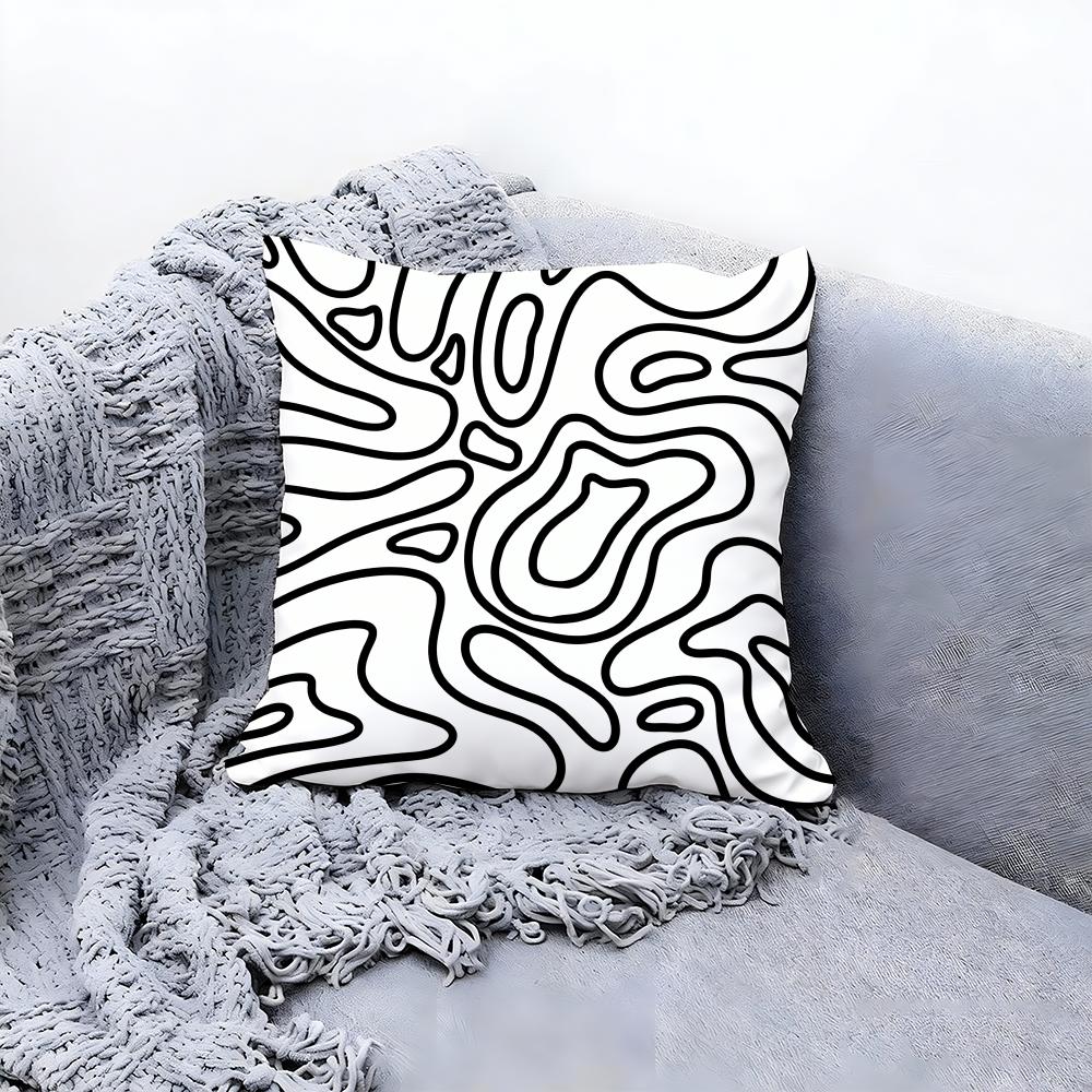 Minimalist Line Art Cushion Cover Premium Comfort Reversible Pillow Cove Two In One Design for Any Room Car Interior