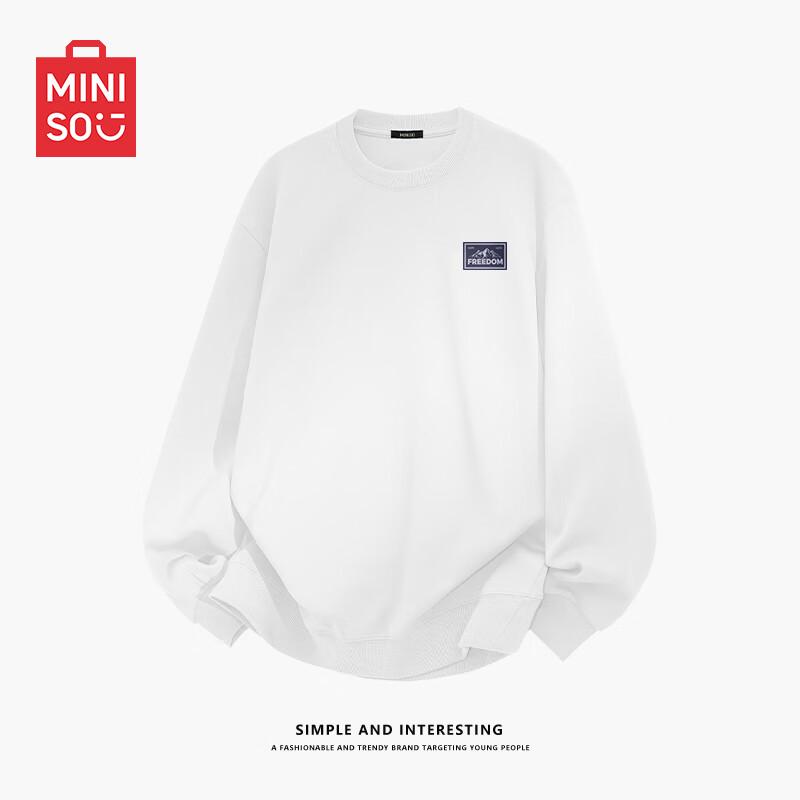 MINISO Men's Heavyweight American Style Crewneck Sweatshirt