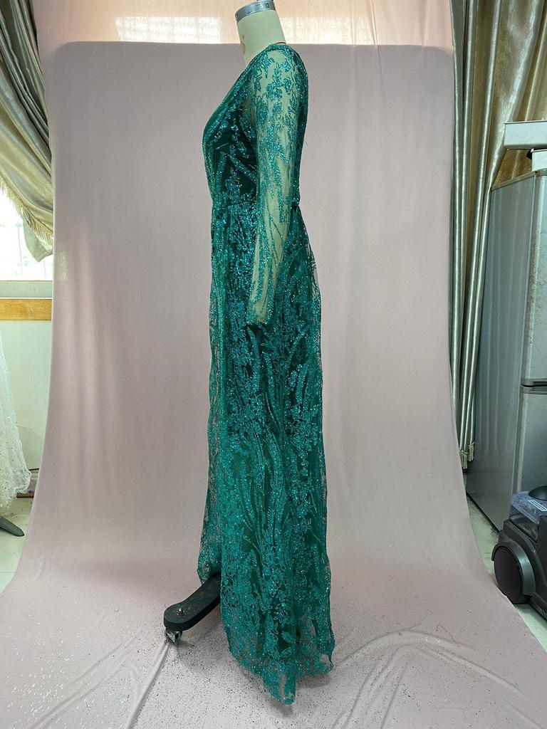 Y9360 2025 Beaded Light Luxury One-Shoulder Bodycon Fishtail Evening Dress for Women