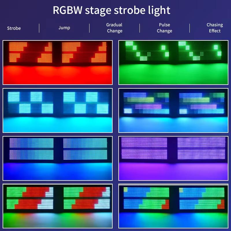200W LED RGBW 4 In 1 48 Zone Strobe Light White 8000K DMX Super Bright Dj Wall Washer Bar Strobe Light Stage Lighting Effect