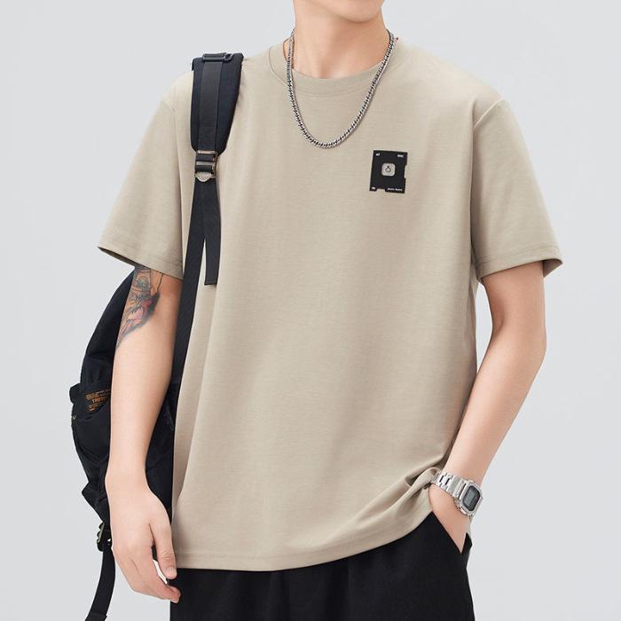 

Мужская новая летняя свободная футболка с круглым вырезом и короткими рукавами, тонкая футболка с принтом 4XL