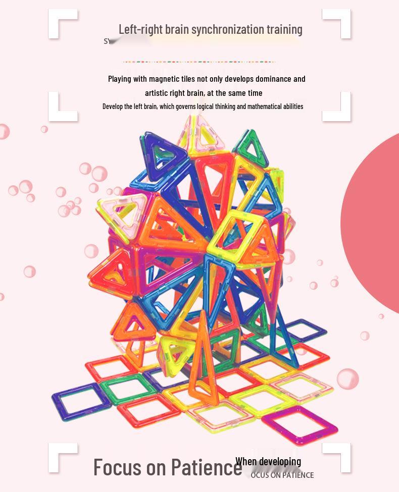 Stained Glass Magnetic Tile Building Blocks - Children's Educational Toy Set for Creative Play