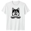 Happy Peeking Dog Paws Graphic Animals Dogs Unisexs Unisexs Unisex TShirt Tee