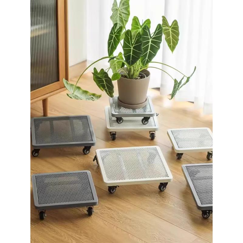 2-Pack Mobile Metal Flower Pot Stand for Balcony