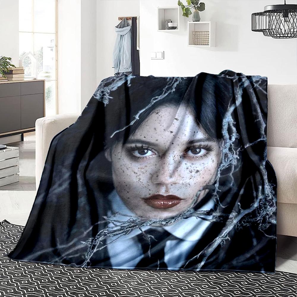 1Pc Ethereal Violinist Shadows Blanket For Couch Bed Plush Cozy Fuzzy Blanket Super Soft Warm Blankets For Fall And Winter 0918164