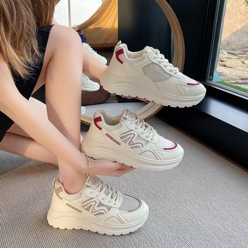 Popular Forrest Gump shoes dad shoes women's 2025 spring and summer models lightweight and breathable mesh muffin bottom heightening versatile sport