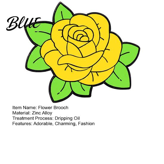 3D Outline Brooch Flower Pin for Women Rose Wildflower Lapel