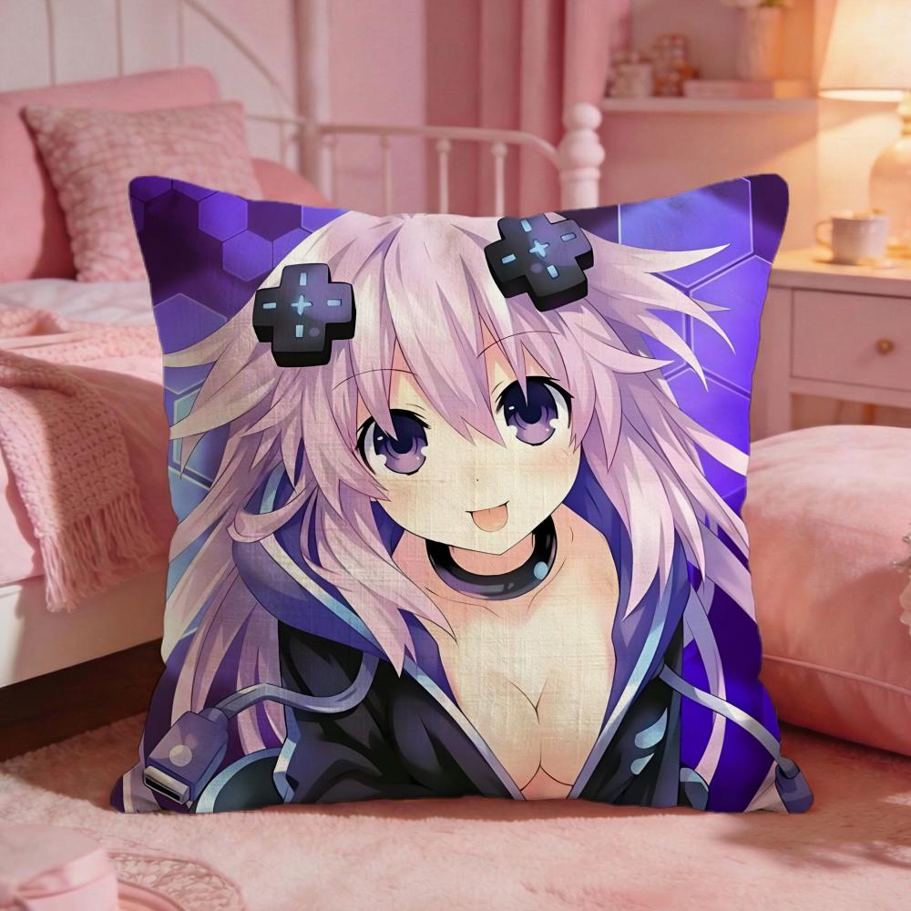 hHyperdimension Neptunias Cushion Cover Premium Comfort Reversible Pillow Cove Two in One Design for Any Room  Car Interior