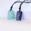 Lapis Lazuli Plate Adjustable Length Power Stone Necklace for Women and Men [KOAI]