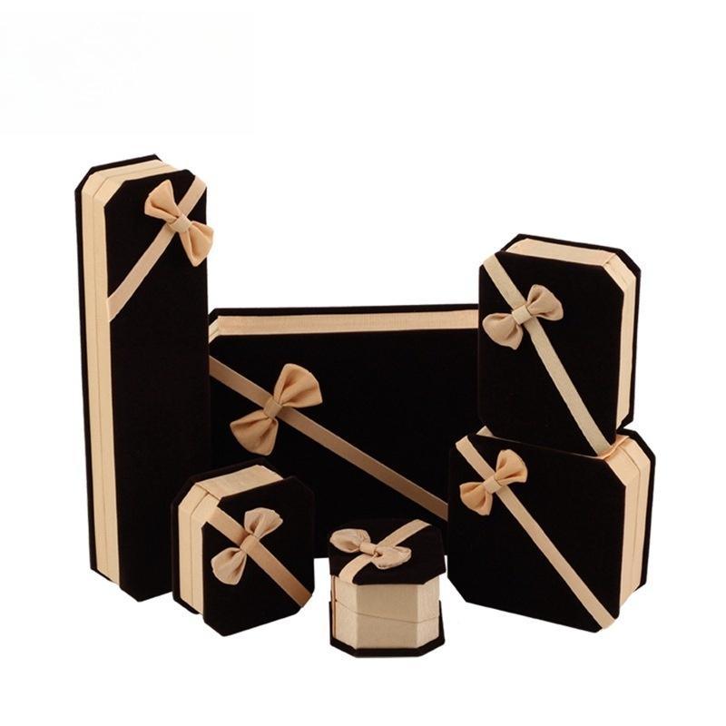 Flip-top Jewelry Gift Box Display Necklace Ring Bracelet Velvet Empty Box Set for Jewelry Organization Holiday Gift Packaging