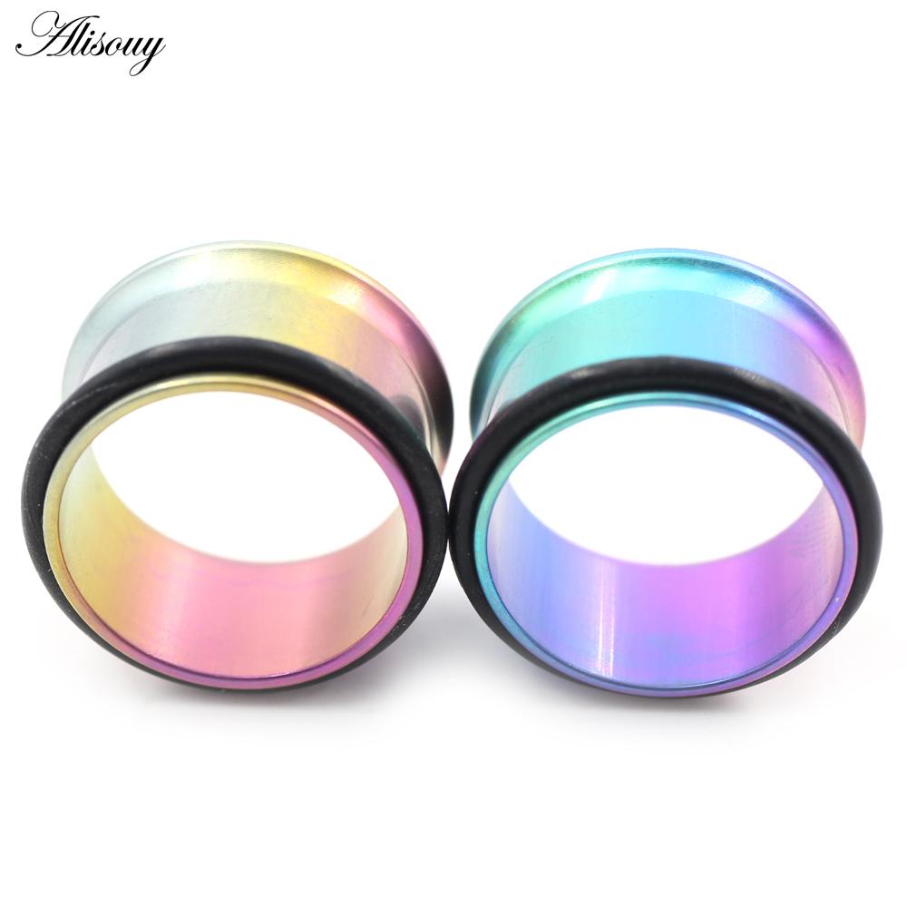 Alisouy 1PC 6-25mm G23 Titanium Kleurverloop Uitlopende Oor Gauges Tunnels Plugs Stretchers Expander Flesh Piercing Lichaams Sieraden