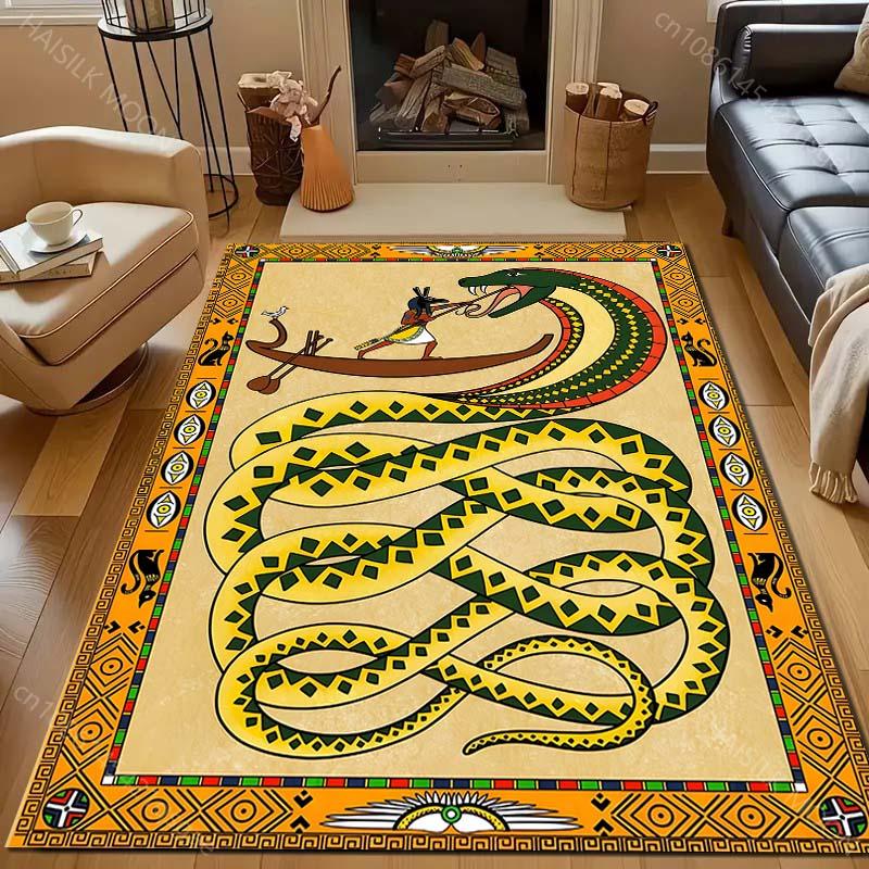 Ancient Egyptian Murals Print Carpet for Living Room Bedroom Sofa Doormat Decor Sofa Area Rug Non-slip Floor Mat for Gifts