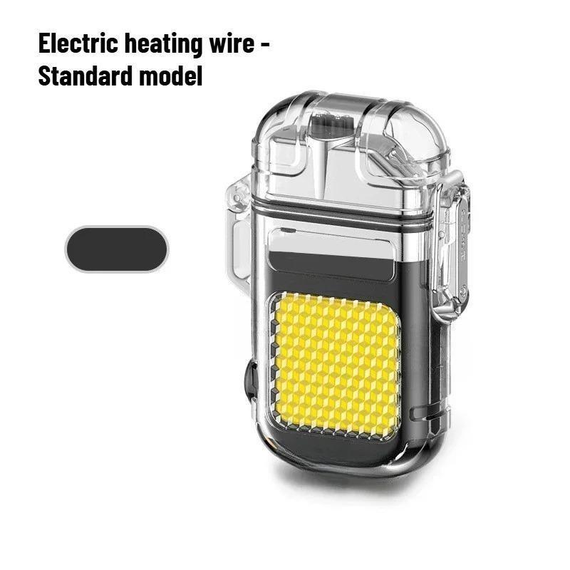 Outdoor Waterproof Mini COB Keychain Flashlight Pocket Dual Arc Lighter Type-C Rechargeable 3 Lighting Modes for Camping Multifunctional Work Light