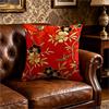 Style Red Floral Throw Pillow Covermagnolia Bird Print Decorative Cushion Case For Living Room Sofa Home Decor