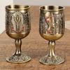 European Liquor Cup, Alloy Light Luxury Carved Pattern Goblet, Retro Mini Vodka Tumbler,  Creative Gift Home Decoration, 1pcs