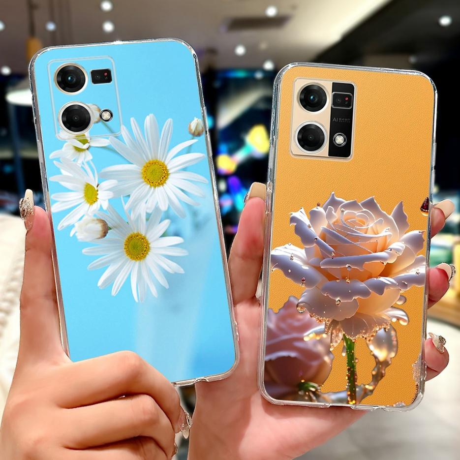 For Oppo F21 Pro 4G Case Reno7 4G CPH2363 Luxury Popular Painted Cover Soft Silicone Case For Oppo Reno8 Reno 7 F21s Pro 4G Bags