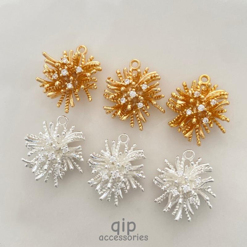 Dandelion Fireworks Necklace & Earrings Set - 18k Gold Plated, High Color Retention Jewelry with Micro-set Zircon.