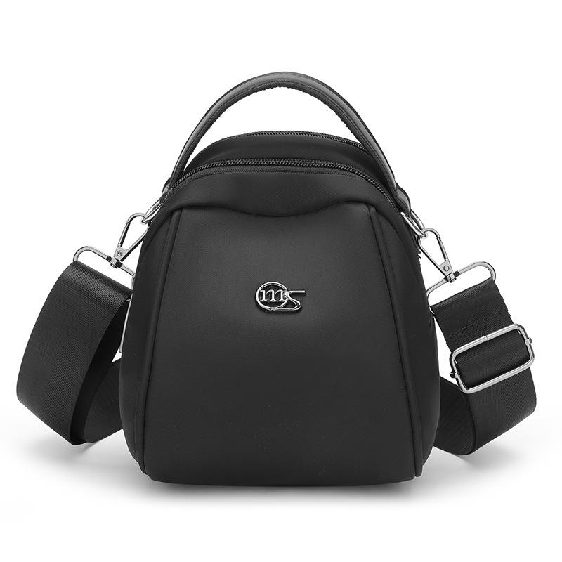 

Легкая нейлоновая маленькая сумка женская двухслойная на плечо через плечо чёрный