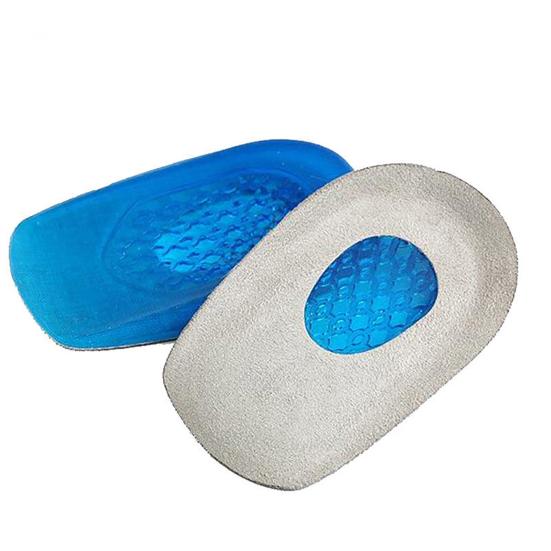 1Pair Heel Insoles Shock Absorption Wraparound Protection Rubber Shoe Inserts for Plantar Support