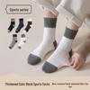 Men's Autumn & Winter Thickened Double Yarn Color Block Sport & Business Mid-Calf Socks