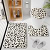Leopard Bathroom Mat Plush Floor Rug Toilet Seat Cover U-Shaped Mat Dirt Resistant Quick Drying Entrance Door Mat Home Decor