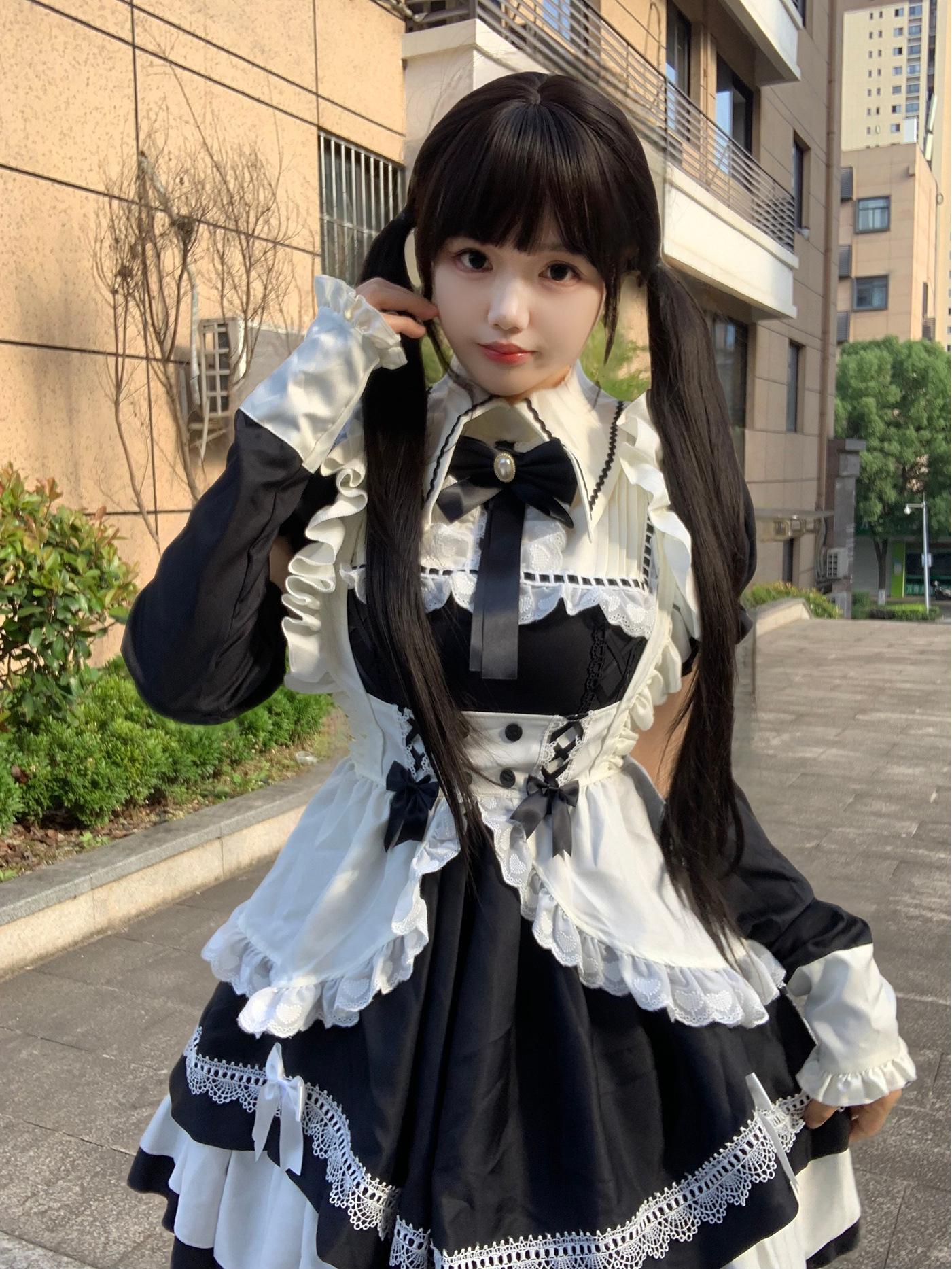 

Perfect Maid Lolita Costume with Detachable Sleeves and Tie for Performances and Live Streams 2XL