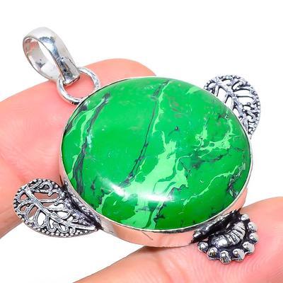 Natural Mosaic Jasper Gemstone 925 Sterling Silver Gift Pendant 1.97" F0n49