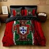 Portugal National Football Team Pattern Bedding Quilt Set  Home Decoration  Gift (1 * duvet cover + 2 * pillowcase  without core)