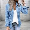 Jachetă de blugi largă casual pentru femei