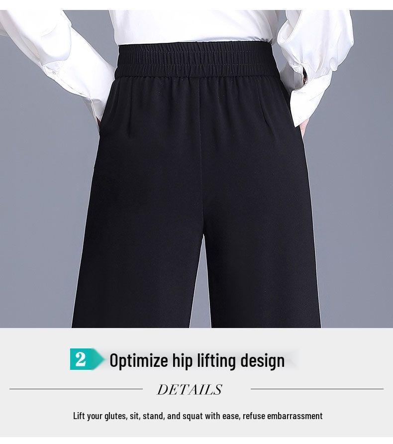 Women's High-Waisted Draped Wide-Leg Pants, 2026 Spring/Autumn Collection - Loose, Straight-Leg, Slimming Design.