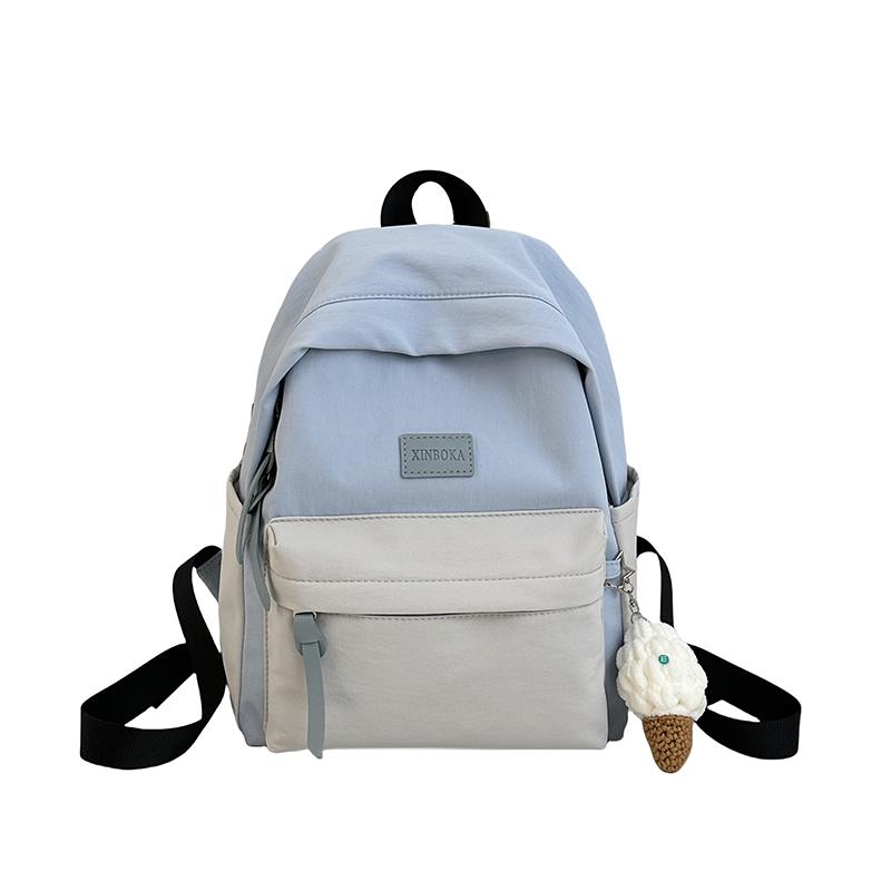 

Рюкзак контрастного цвета для ученика средней школы, школьный рюкзак, женский легкий рюкзак синий