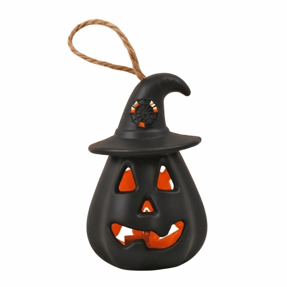 Pure Orange Halloween Pumpkin Lantern Cell Battery Operated Electronic Candle Lamp Kids Adults
