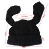 Knitted Women Beanie Hat Solid Color Plush Skull Cap All-match Rabbit Ear Hats  Streetwear