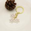 European & American Cross-border Christmas Snowflake Alloy Keychain with Bell Pendant - Creative Holiday Gift