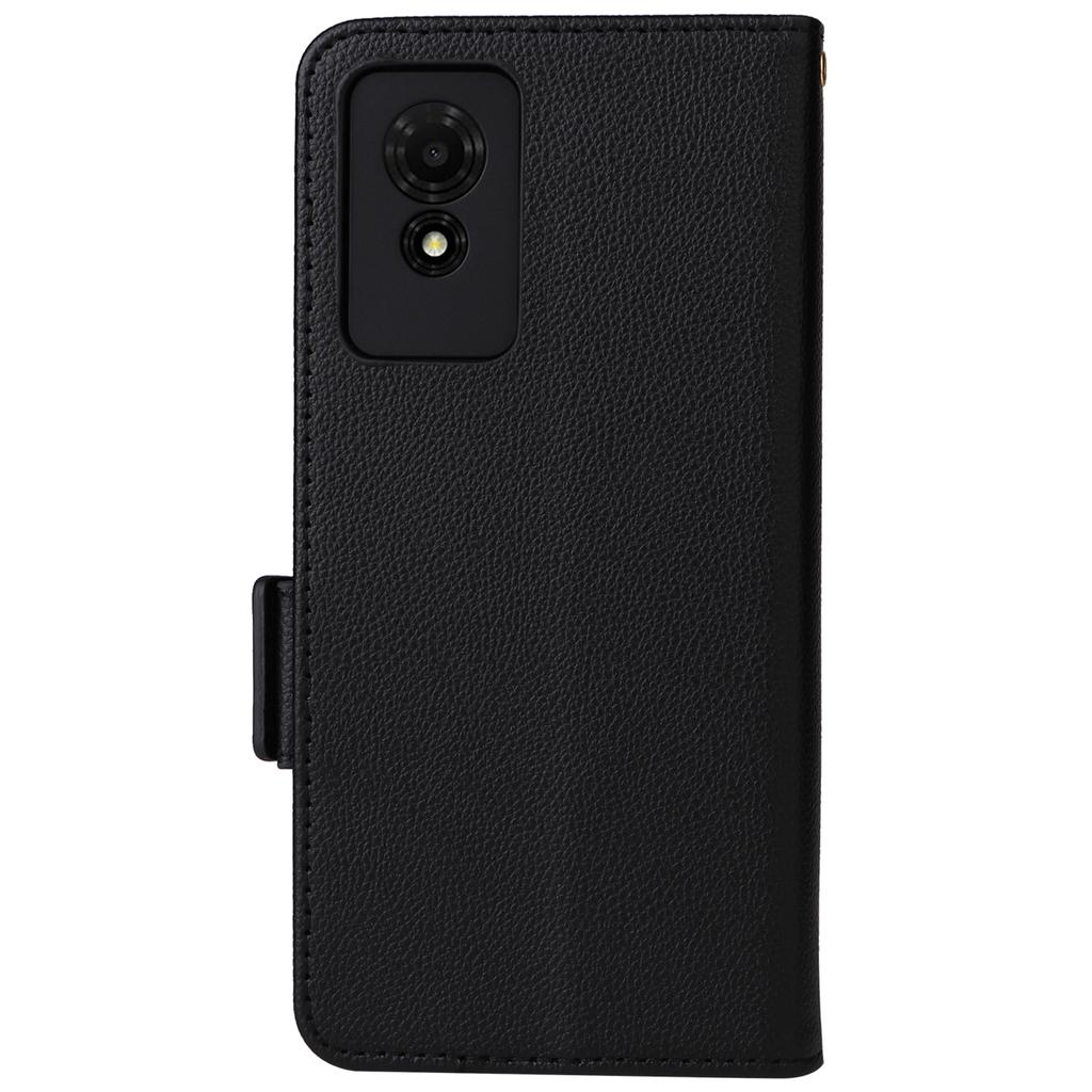 Pro TCL 501 T433D Pouzdro s poutkem na zápěstí Textura litchi PU kůže Peněženka Kryt na telefon