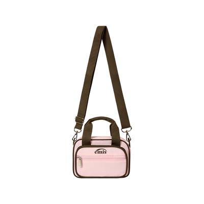 Nylon Color Block Mini Cross Bag Pink